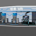 Immersive VR Experience Setup With 9D Virtual Reality Seats And Screens 3d model