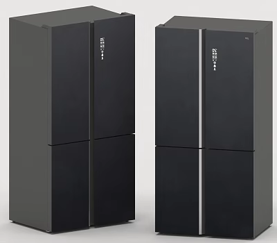 Modern Black Double Door Refrigerators As Essential Home Appliances For Kitchen 3d model