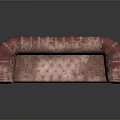 Vintage Style Pink And Brown Patterned Sofa With Carved Armrests Design