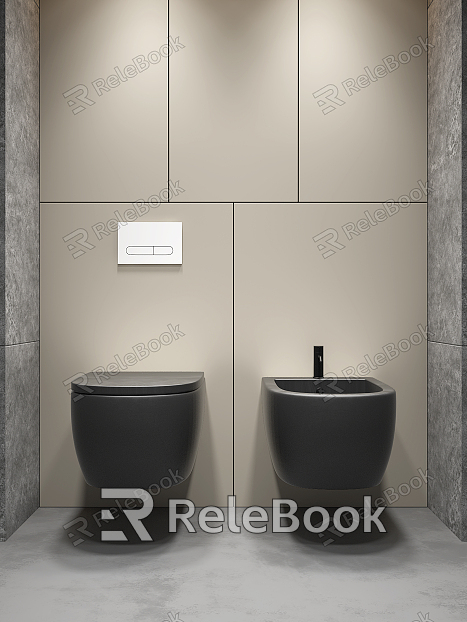 Modern toilet toilet toilet cleaner background combination model