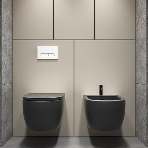 Modern toilet cleaner background combination 3d model