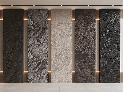 Decorative Background Wall With Various Textures And Different Materials For Home Interior Design 3d model