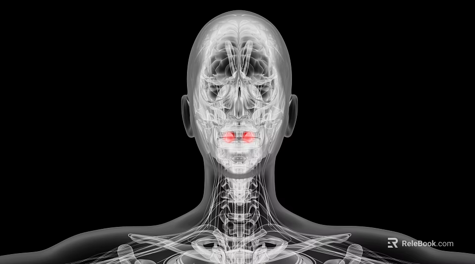 3D Medical Imaging Equipment Visualizing Human Skull Bone And Oral Region Structure 3d model 