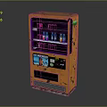Commercial Equipment Orange Vending Machine Stocked With Colorful Cold Drink Bottles