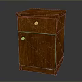 Classic Brown Wooden Cabinet With Natural Wood Grain Two Drawers And Round Knobs
