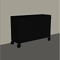 Sturdy Black Storage Cabinet With Multiple Drawers And Mobile Wheels 3d model