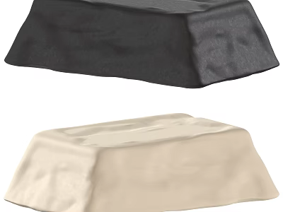 Stylish Coffee Table With Black And Beige Cloth Covers For Living Room 3d model