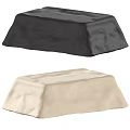 Stylish Coffee Table With Black And Beige Cloth Covers For Living Room