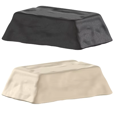 Stylish Coffee Table With Black And Beige Cloth Covers For Living Room 3d model