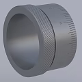 Gray Cylindrical Dining Table Knob With Scale And Textured Surface