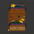 Wooden Kids Bunk Bed With Green Star Pattern Mattress And Colorful Pillows