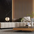 Modern Living Room Interior Design With Wooden Ceiling Beige Sofa And Coffee Table