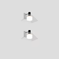 Modern Glass Wall Lamps Mounted On Gray Wall With Geometric Shade And Metal Base