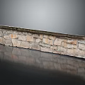 Rustic Natural Stone Wall Construction With Wooden Top Accent And Varied Textured Blocks
