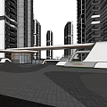 Modern Gate Community Entrance Gate 3d model
