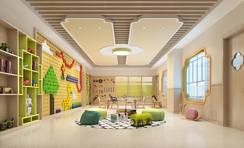 Modern Kindergarten Construction Room 3d model