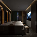 Luxurious SPA Sauna Interior Design With Massage Beds Soft Lighting And Elegant Decor