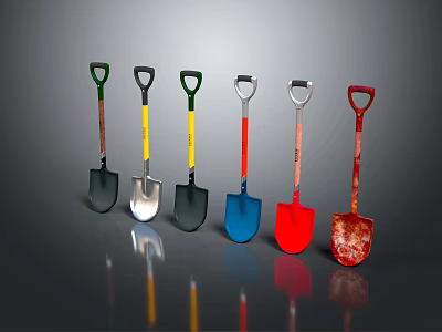 Modern spade shovel pointed spade 3d model Modern spade shovel pointed spade 3d model