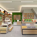 Supermarket Department Store Interior With Well Organized Shelves And Various Food Daily Products