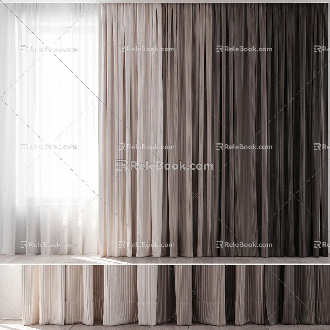 Modern Curtains 3d model