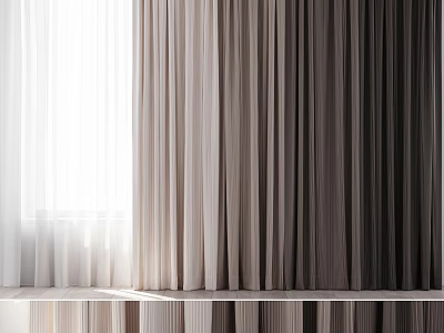 Various Colored Curtains For Home Decoration 3d model