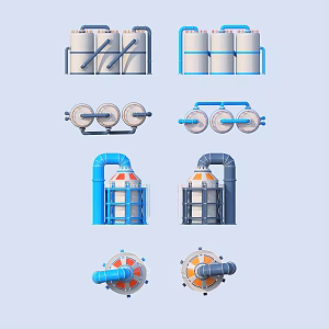 Storage tank industrial storage tank valve ladder 3d model
