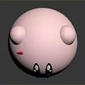 Cute Pink Cartoon Character Household Item With Big Eyes And Red Base