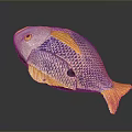 Vibrant Blue And Yellow Fish Sculpture With Detailed Scales And Smooth Surface