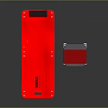 Sci-Fi Futuristic Red Medical Stretcher With Black Padding Metal Frame And Rolling Wheels XENITH