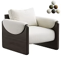 Modern Minimalist Leisure Chair Upholstered Beige Fabric With Dark Wooden Frame And Multiple Colors