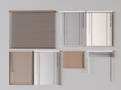 Venetian blinds draw roller blinds pull rope sunshade curtains 3d model