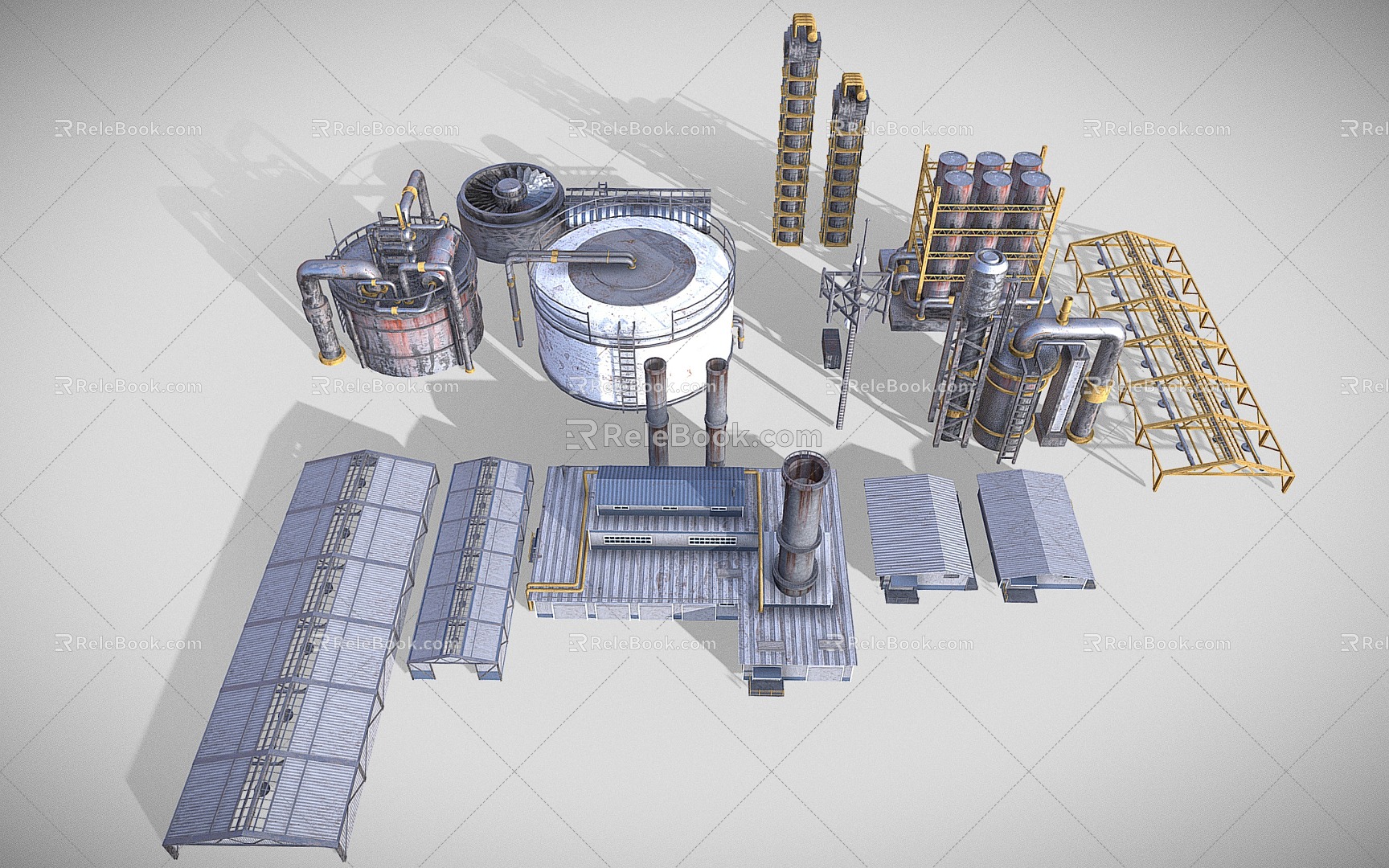 INDUSTRIAL LOFT PLANT REFINERY CHEMICAL STORAGE TANK REACTOR 3d model