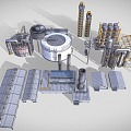 INDUSTRIAL LOFT PLANT REFINERY CHEMICAL STORAGE TANK REACTOR 3d model