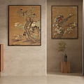 New Chinese Style Vintage Decorative Painting Hanging Painting 3d model