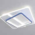Modern Square And Round Ceiling Lights With Blue Frame And LED Illumination 3d model