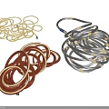 Assorted Colored Wire Rope Coils Featuring Yellow Silver And Brown With Yellow Markers