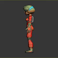 Action Game Movie Character In Red Outfit With Green Helmet And Goggles