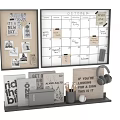 Decorative Bulletin Board Wall With Handwritten Note Lips Graphics Photos Linen Background And Black Frame