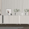 Modern Sideboard Cream Sideboard 3d model