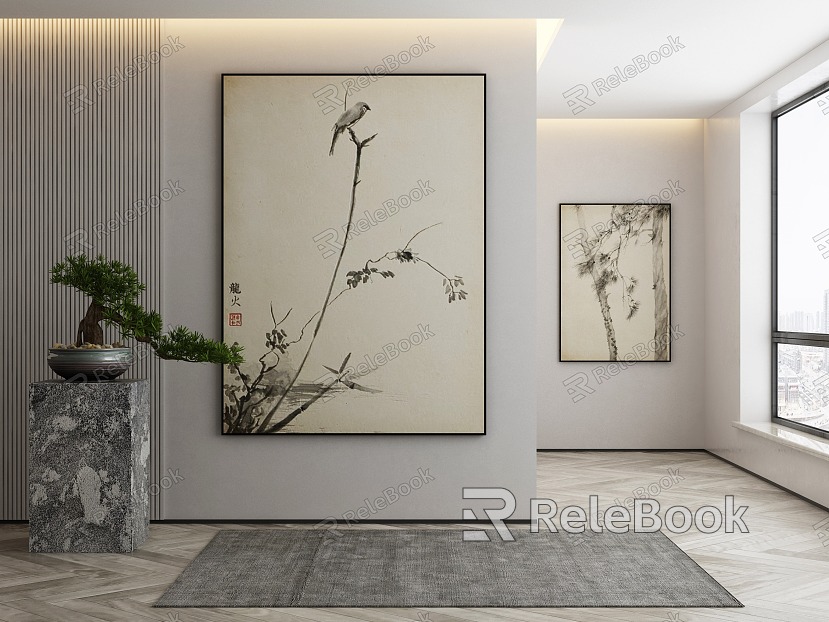 New Chinese Plant Painting Decorative Painting model