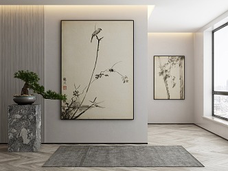 New Chinese Plant Painting Decorative Painting 3d model