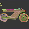 Copper Colored Modern Motorcycle Model With Sleek Lines On Dark Background