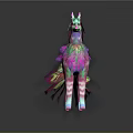 Mythical Colorful Horse With Vibrant Feather Wings And Rainbow Tail Design