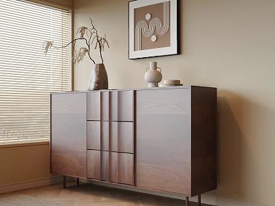 Entrance Cabinet Sideboard Side Cabinet Vase Floral Jewelry Ornaments 3d model