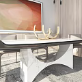Modern Dining Table and Chair Combination Simple Dining Table and Chair Cabinet Combination 3d model