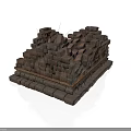 Modern Indoor Decorative Brick Structure With Stacked Layers And Top Stones