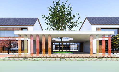 New Chinese Kindergarten Architecture Kindergarten 3d model