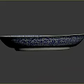 Plant Themed Decorative Pattern On Blue And White Ceramic Plate With Intricate Design