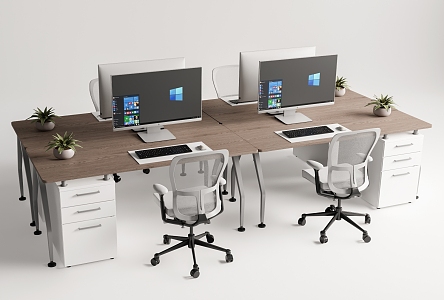 Modern Office Desk and Chair Staff Office Desk and Chair Station 3d model