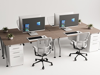 Modern Office Desk and Chair Staff Office Desk and Chair Station 3d model